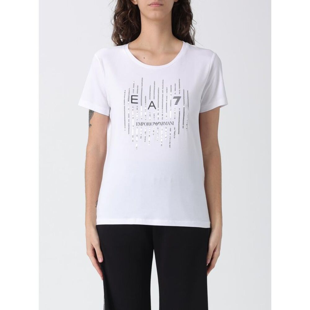 Ea7 Women Ea7 Cotton T-Shirts With Sequin Logo